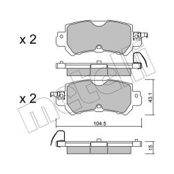 Stabdžių trinkelių rinkinys, diskinis stabdys METELLI 22-0970-0