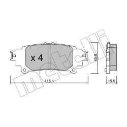Stabdžių trinkelių rinkinys, diskinis stabdys METELLI 22-0977-0