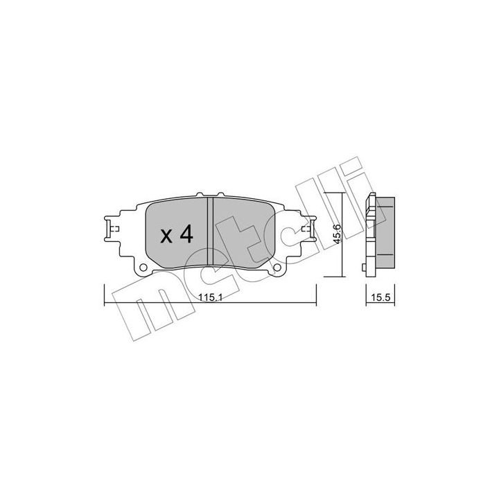 Stabdžių trinkelių rinkinys, diskinis stabdys METELLI 22-0977-0