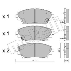 Stabdžių trinkelių rinkinys, diskinis stabdys METELLI 22-0992-0