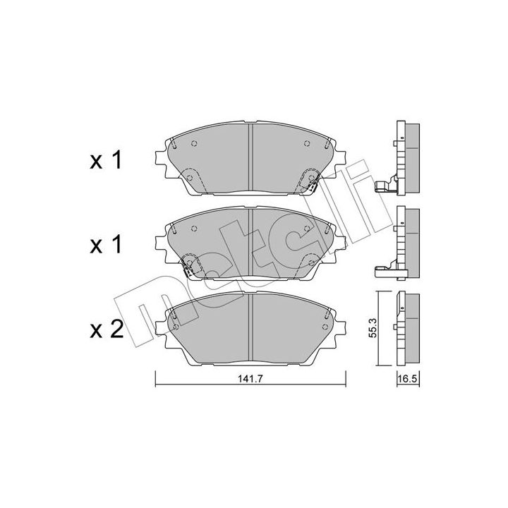 Stabdžių trinkelių rinkinys, diskinis stabdys METELLI 22-0992-0