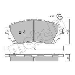 Stabdžių trinkelių rinkinys, diskinis stabdys METELLI 22-0994-0
