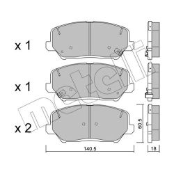 Stabdžių trinkelių rinkinys, diskinis stabdys METELLI 22-0997-0