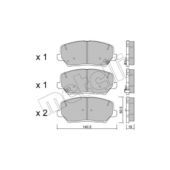 Stabdžių trinkelių rinkinys, diskinis stabdys METELLI 22-0997-0