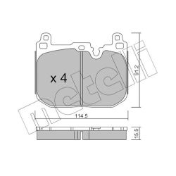 Stabdžių trinkelių rinkinys, diskinis stabdys METELLI 22-1015-4