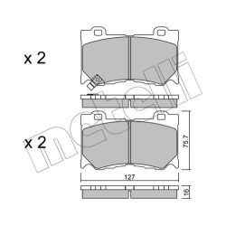 Stabdžių trinkelių rinkinys, diskinis stabdys METELLI 22-1029-0