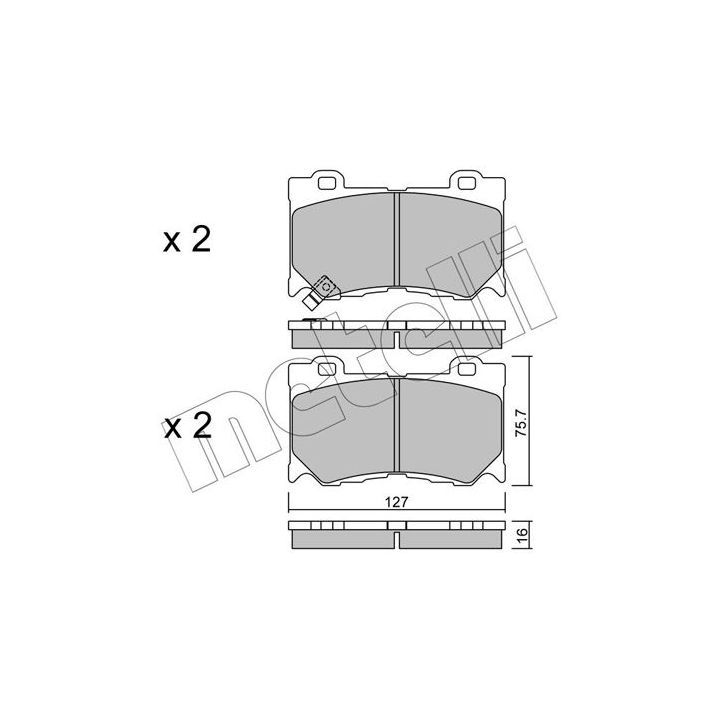 Stabdžių trinkelių rinkinys, diskinis stabdys METELLI 22-1029-0