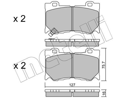 Stabdžių trinkelių rinkinys, diskinis stabdys METELLI 22-1029-0