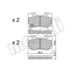 Stabdžių trinkelių rinkinys, diskinis stabdys METELLI 22-1030-0
