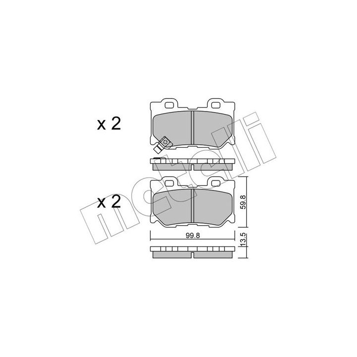 Stabdžių trinkelių rinkinys, diskinis stabdys METELLI 22-1030-0