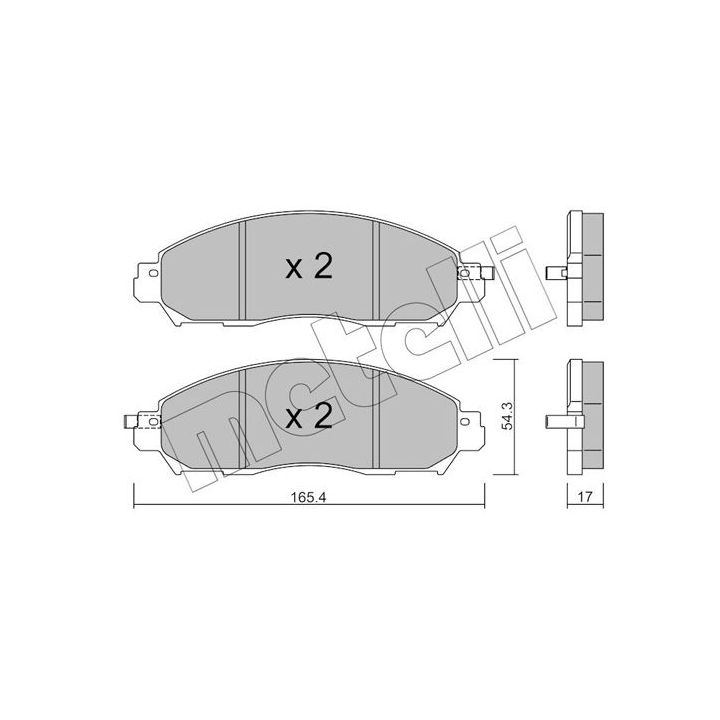 Stabdžių trinkelių rinkinys, diskinis stabdys METELLI 22-1081-0