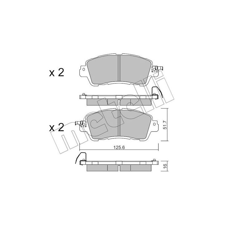 Stabdžių trinkelių rinkinys, diskinis stabdys METELLI 22-1085-0