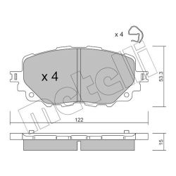Stabdžių trinkelių rinkinys, diskinis stabdys METELLI 22-1086-0