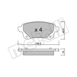 Stabdžių trinkelių rinkinys, diskinis stabdys METELLI 22-1112-0