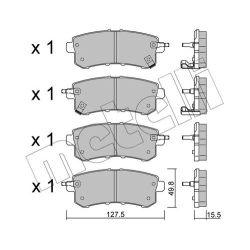 Stabdžių trinkelių rinkinys, diskinis stabdys METELLI 22-1155-0