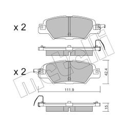 Stabdžių trinkelių rinkinys, diskinis stabdys METELLI 22-1158-0