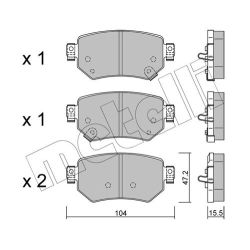 Stabdžių trinkelių rinkinys, diskinis stabdys METELLI 22-1159-0