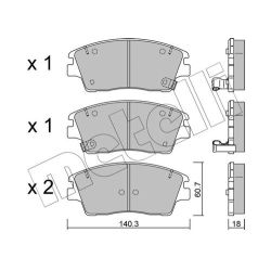 Stabdžių trinkelių rinkinys, diskinis stabdys METELLI 22-1164-0