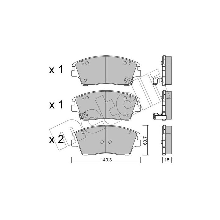 Stabdžių trinkelių rinkinys, diskinis stabdys METELLI 22-1164-0