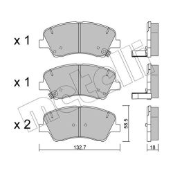 Stabdžių trinkelių rinkinys, diskinis stabdys METELLI 22-1167-0