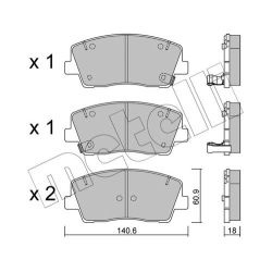 Stabdžių trinkelių rinkinys, diskinis stabdys METELLI 22-1169-0