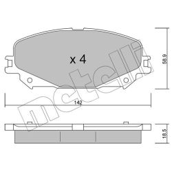 Stabdžių trinkelių rinkinys, diskinis stabdys METELLI 22-1176-0