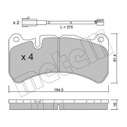 Stabdžių trinkelių rinkinys, diskinis stabdys METELLI 22-1201-1