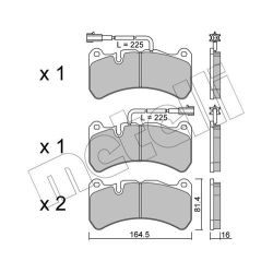 Stabdžių trinkelių rinkinys, diskinis stabdys METELLI 22-1201-2