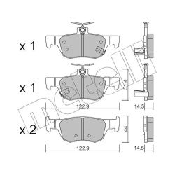 Stabdžių trinkelių rinkinys, diskinis stabdys METELLI 22-1226-0