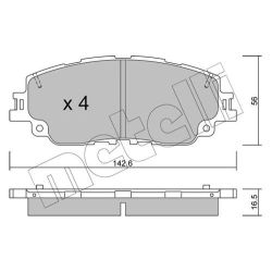 Stabdžių trinkelių rinkinys, diskinis stabdys METELLI 22-1227-0