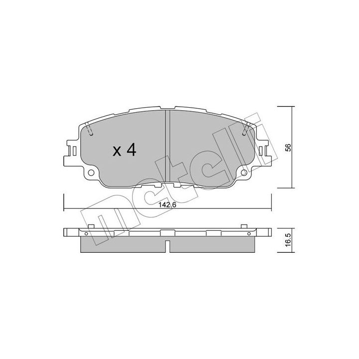 Stabdžių trinkelių rinkinys, diskinis stabdys METELLI 22-1227-0