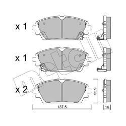 Stabdžių trinkelių rinkinys, diskinis stabdys METELLI 22-1237-0