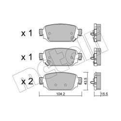 Stabdžių trinkelių rinkinys, diskinis stabdys METELLI 22-1238-0