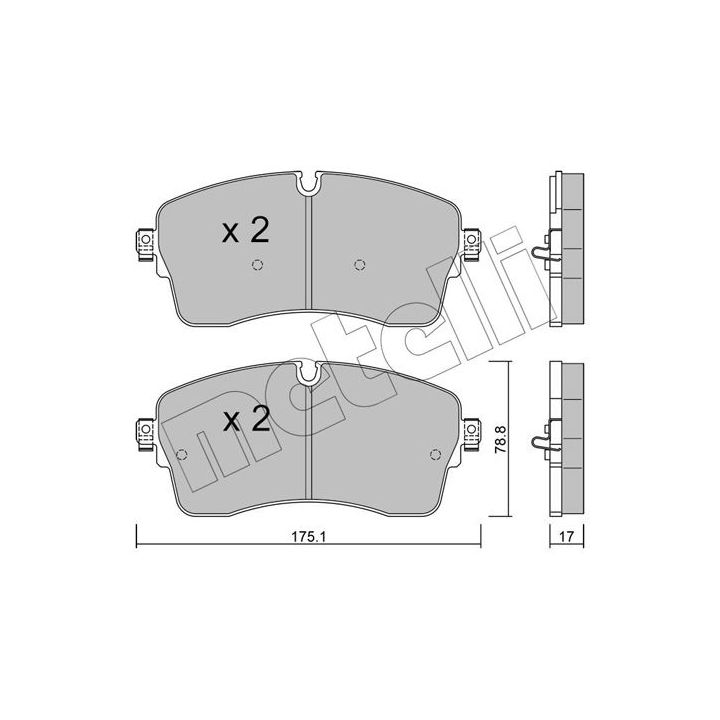 Stabdžių trinkelių rinkinys, diskinis stabdys METELLI 22-1250-0