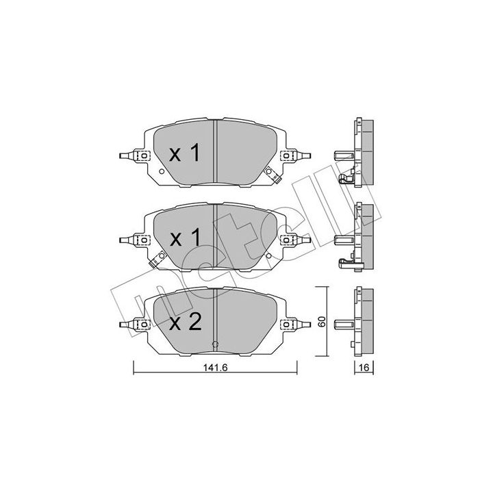 Stabdžių trinkelių rinkinys, diskinis stabdys METELLI 22-1295-0