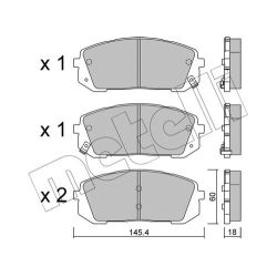 Stabdžių trinkelių rinkinys, diskinis stabdys METELLI 22-1298-0