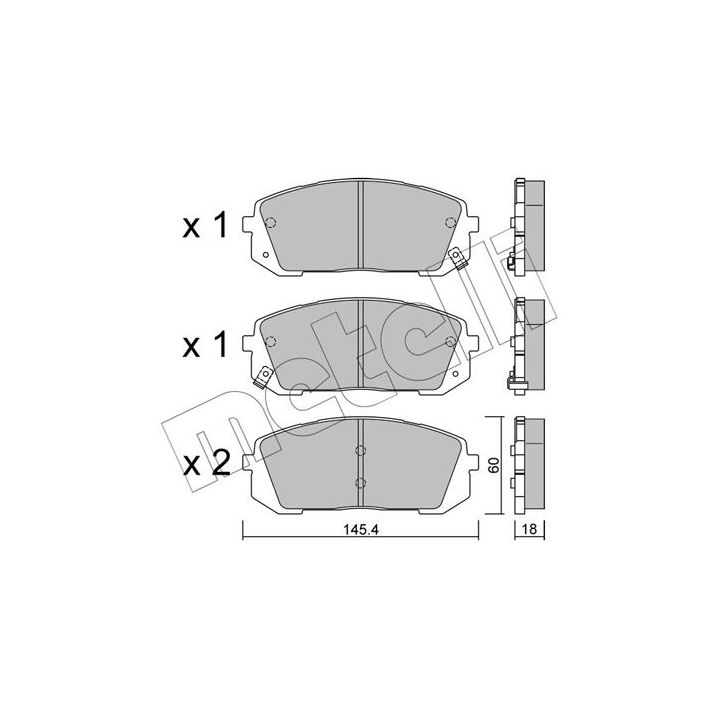Stabdžių trinkelių rinkinys, diskinis stabdys METELLI 22-1298-0