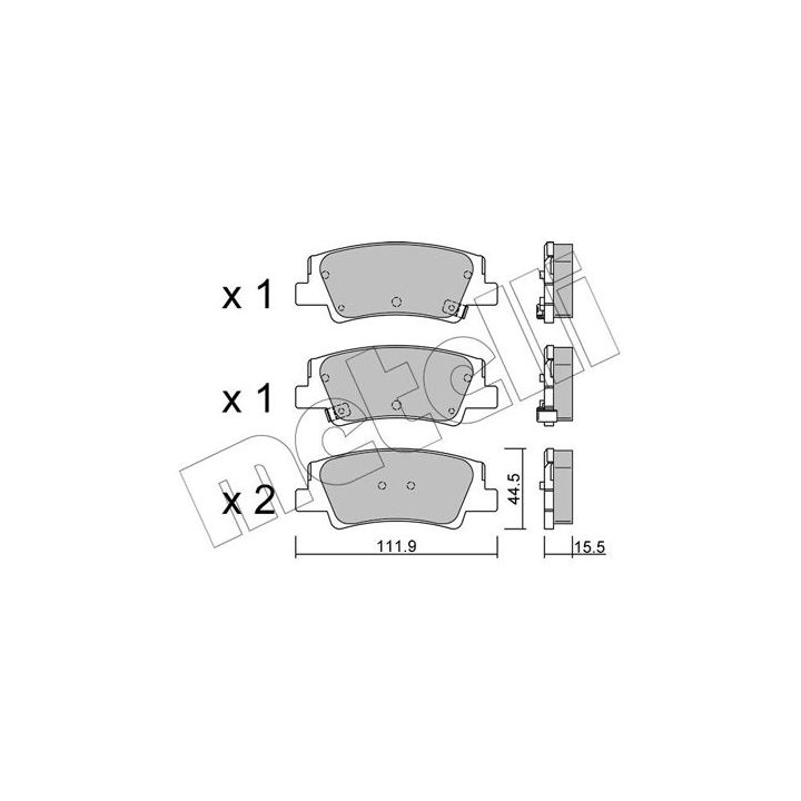 Stabdžių trinkelių rinkinys, diskinis stabdys METELLI 22-1299-0