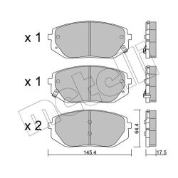 Stabdžių trinkelių rinkinys, diskinis stabdys METELLI 22-1300-0