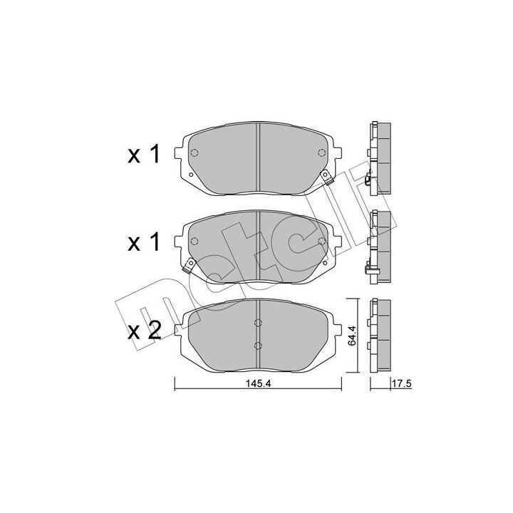 Stabdžių trinkelių rinkinys, diskinis stabdys METELLI 22-1300-0