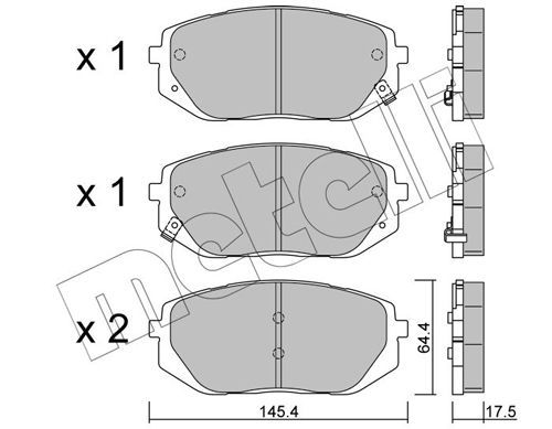 Stabdžių trinkelių rinkinys, diskinis stabdys METELLI 22-1300-0