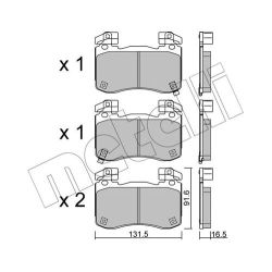Stabdžių trinkelių rinkinys, diskinis stabdys METELLI 22-1306-0