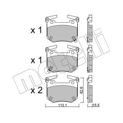 Stabdžių trinkelių rinkinys, diskinis stabdys METELLI 22-1307-0