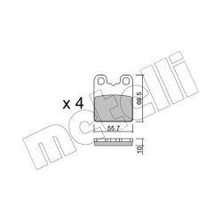 Stabdžių trinkelių rinkinys, diskinis stabdys METELLI 22-1326-0