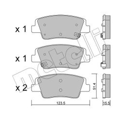 Stabdžių trinkelių rinkinys, diskinis stabdys METELLI 22-1360-0