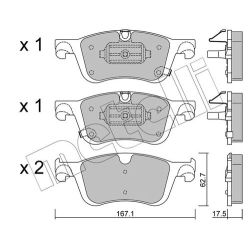 Stabdžių trinkelių rinkinys, diskinis stabdys METELLI 22-1365-0