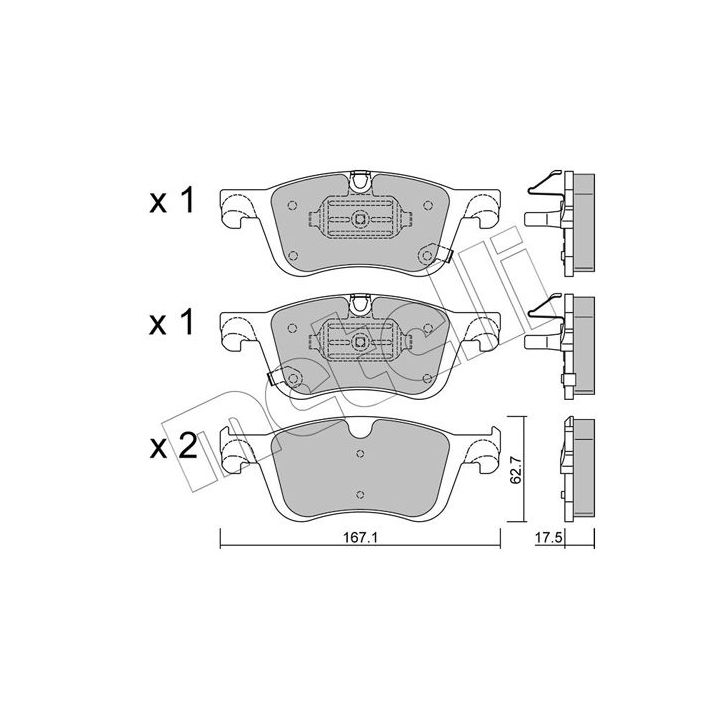 Stabdžių trinkelių rinkinys, diskinis stabdys METELLI 22-1365-0