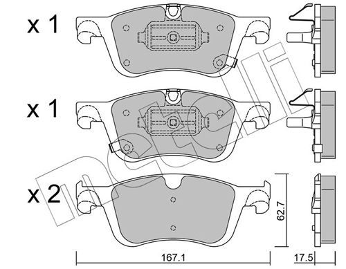 Stabdžių trinkelių rinkinys, diskinis stabdys METELLI 22-1365-0