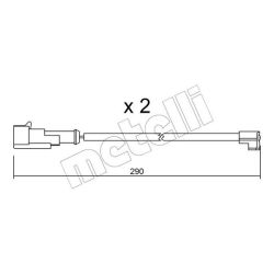 įspėjimo kontaktas, stabdžių trinkelių susidėvėjimas METELLI SU.100K