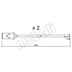 įspėjimo kontaktas, stabdžių trinkelių susidėvėjimas METELLI SU.101K
